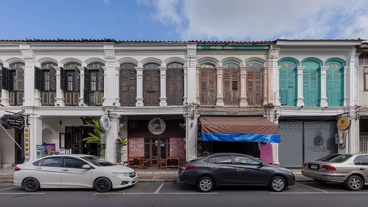 Sino-portugisisk arkitektur i Phuket Old Town
